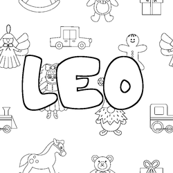 Coloraci&oacute;n del nombre LEO - decorado juguetes