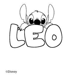 Coloraci&oacute;n del nombre LEO - decorado Stitch