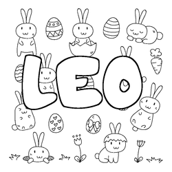 Coloraci&oacute;n del nombre LEO - decorado Pascua