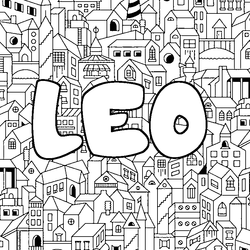 Coloraci&oacute;n del nombre LEO - decorado ciudad