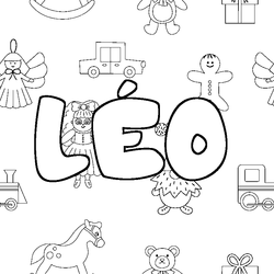 Coloraci&oacute;n del nombre L&Eacute;O - decorado juguetes