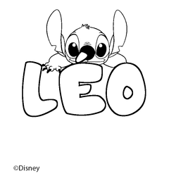 Coloraci&oacute;n del nombre L&Eacute;O - decorado Stitch