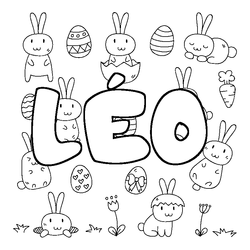Coloraci&oacute;n del nombre L&Eacute;O - decorado Pascua