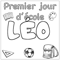 Coloraci&oacute;n del nombre L&Eacute;O - decorado primer d&iacute;a de escuela