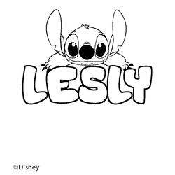 Coloraci&oacute;n del nombre LESLY - decorado Stitch