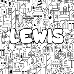 Coloraci&oacute;n del nombre LEWIS - decorado ciudad
