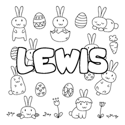 Coloraci&oacute;n del nombre LEWIS - decorado Pascua