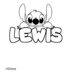 Coloraci&oacute;n del nombre LEWIS - decorado Stitch
