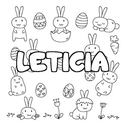 Coloraci&oacute;n del nombre LETICIA - decorado Pascua