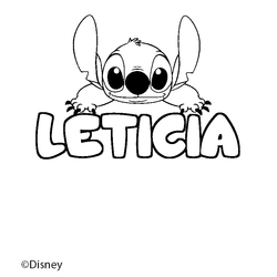 Coloraci&oacute;n del nombre LETICIA - decorado Stitch