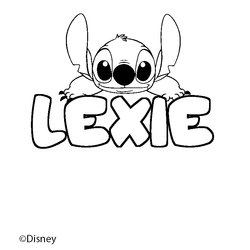 Coloraci&oacute;n del nombre LEXIE - decorado Stitch