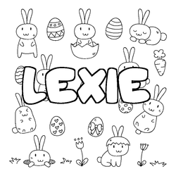 Coloraci&oacute;n del nombre LEXIE - decorado Pascua