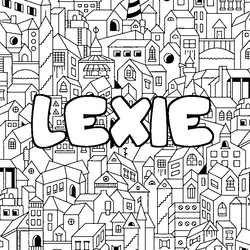 Coloraci&oacute;n del nombre LEXIE - decorado ciudad
