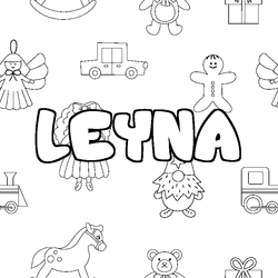 Coloraci&oacute;n del nombre LEYNA - decorado juguetes