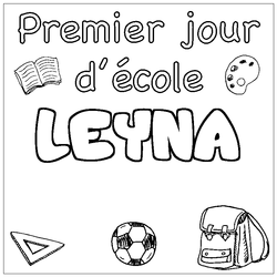 Coloraci&oacute;n del nombre LEYNA - decorado primer d&iacute;a de escuela