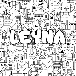 Coloraci&oacute;n del nombre LEYNA - decorado ciudad