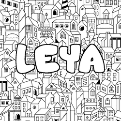 Coloraci&oacute;n del nombre LEYA - decorado ciudad