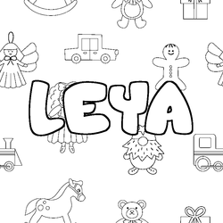 Coloraci&oacute;n del nombre LEYA - decorado juguetes