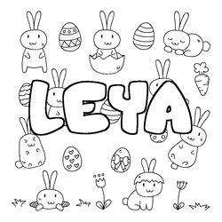 Coloraci&oacute;n del nombre LEYA - decorado Pascua