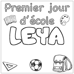 Coloraci&oacute;n del nombre LEYA - decorado primer d&iacute;a de escuela