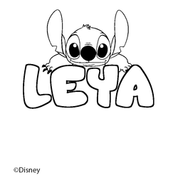 Coloraci&oacute;n del nombre LEYA - decorado Stitch