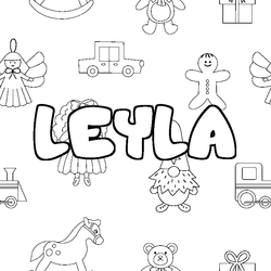 Coloraci&oacute;n del nombre LEYLA - decorado juguetes