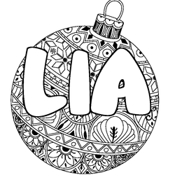 Coloraci&oacute;n del nombre LIA - decorado bola de Navidad