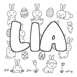 Coloraci&oacute;n del nombre LIA - decorado Pascua