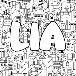 Coloraci&oacute;n del nombre LIA - decorado ciudad