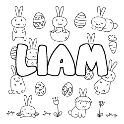 Coloraci&oacute;n del nombre LIAM - decorado Pascua