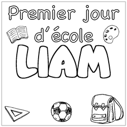 Coloraci&oacute;n del nombre LIAM - decorado primer d&iacute;a de escuela
