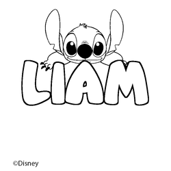 Coloraci&oacute;n del nombre LIAM - decorado Stitch