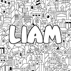 Coloraci&oacute;n del nombre LIAM - decorado ciudad