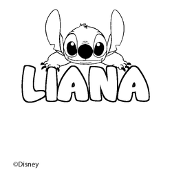 Coloraci&oacute;n del nombre LIANA - decorado Stitch