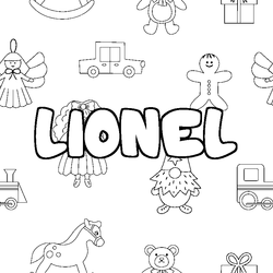 Coloraci&oacute;n del nombre LIONEL - decorado juguetes