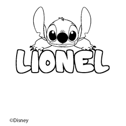 Coloraci&oacute;n del nombre LIONEL - decorado Stitch