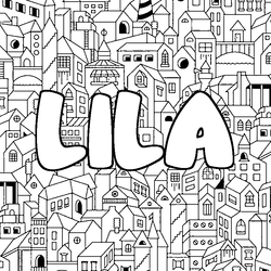 Coloraci&oacute;n del nombre LILA - decorado ciudad