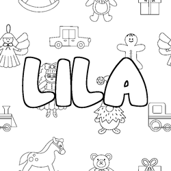Coloraci&oacute;n del nombre LILA - decorado juguetes