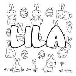 Coloraci&oacute;n del nombre LILA - decorado Pascua