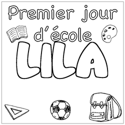 Coloraci&oacute;n del nombre LILA - decorado primer d&iacute;a de escuela