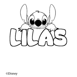 Coloraci&oacute;n del nombre LILAS - decorado Stitch