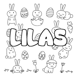 Coloraci&oacute;n del nombre LILAS - decorado Pascua