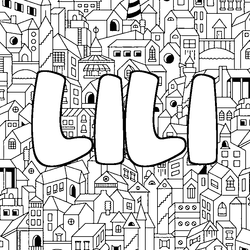 Coloraci&oacute;n del nombre LILI - decorado ciudad
