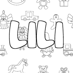 Coloraci&oacute;n del nombre LILI - decorado juguetes