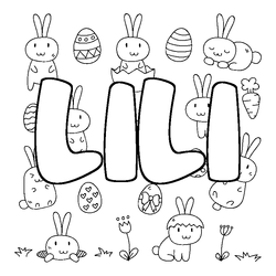 Coloraci&oacute;n del nombre LILI - decorado Pascua