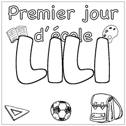 Coloraci&oacute;n del nombre LILI - decorado primer d&iacute;a de escuela