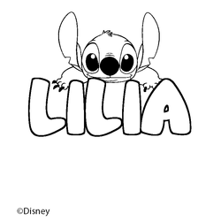 Coloraci&oacute;n del nombre LILIA - decorado Stitch