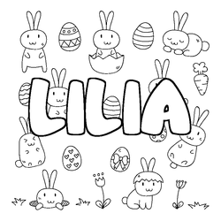 Coloraci&oacute;n del nombre LILIA - decorado Pascua