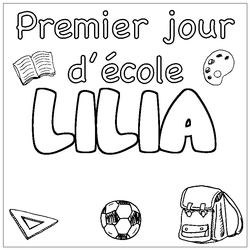 Coloraci&oacute;n del nombre LILIA - decorado primer d&iacute;a de escuela
