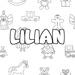 Coloraci&oacute;n del nombre LILIAN - decorado juguetes